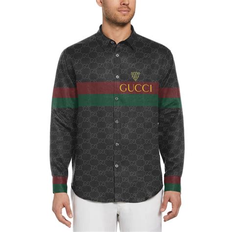 gucci men's button shirt|gucci long sleeve button up.